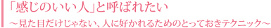 「感じのいい人」と呼ばれたい～見た目だけじゃない、人に好かれるためのとっておきテクニック～　小倉やよい